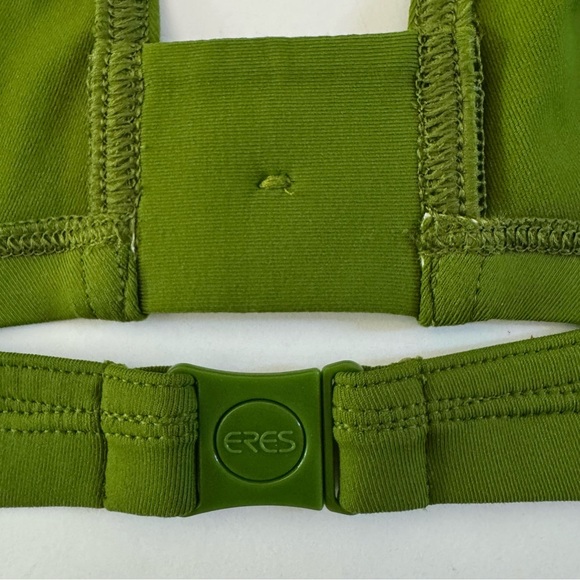 NWT ERES “Roller Pop” Button Detail Halter Bikini Top Full Cup Green - Picture 10 of 16